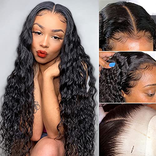 HD Lace Front Wigs Human Hair Pre Plucked, Water Wave Lace Front Wig, 13x4x1 Transparent lace front wigs Human Hair For Black Women, Glueless Deep Wave Lace Front Wig, 150% Wet and Wavy Curly Lace Front Wigs Human Hair