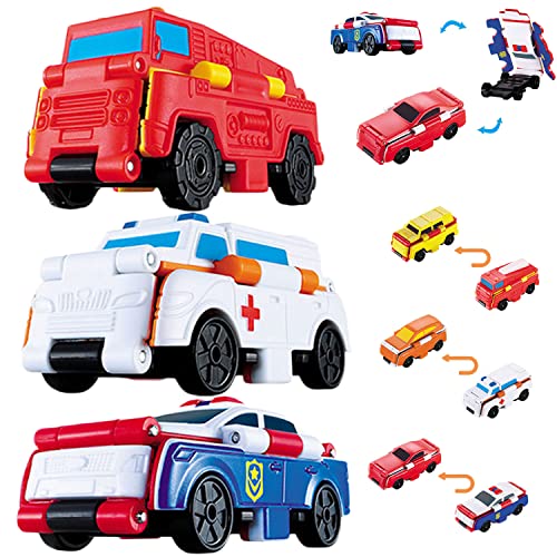 BOBT 2022 New Anti Reverse Car Toy Set, Ensemble de Jouets de Voiture Anti-Retour, Creative 2-in-1 360 Degree Flip Transforming Mini Childrens Toys Car, Two Appearances Change at Will Cover