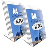 Swanaryo Aufsteller A4, 10 Stück Acryl Tischaufsteller Din A4 Transparent, Werbeaufsteller Schräg L Ständer, Tisch Aufsteller für Büro, Geschäft, Restaurant, Hotel