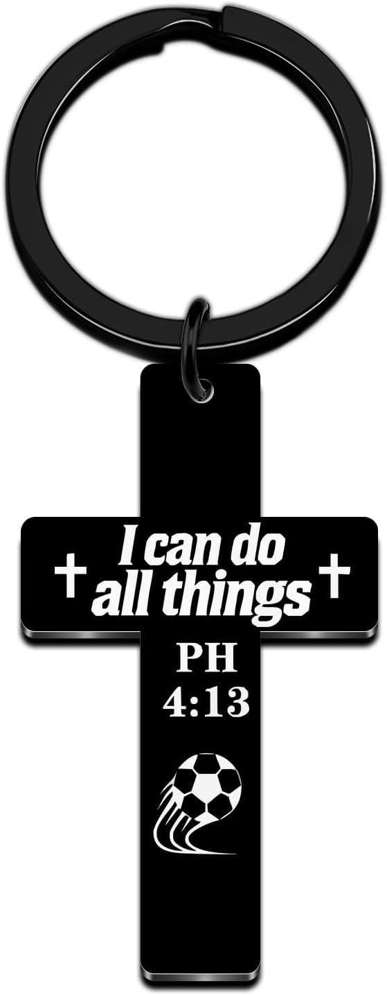 Soccer Christian Gifts Religious Gifts Cross Keychain Jesus Keychain