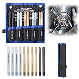 Luqixcey 10-teiliges Radmontagehilfe Set, Edelstahl Radführungsstift für Kfz, Wheel Suspension Guide Tool for Car Wheel Mounting Aid, Universal Wheel Mounting Tool