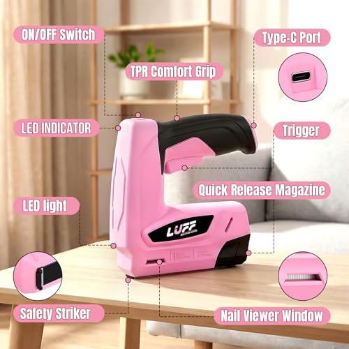LUFF 2-in-1 Cordless Electric Staple Nail Gun
