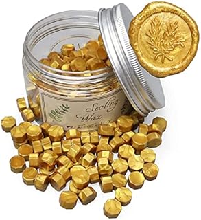 NC Seal Wax, 180 Pieces Octagonal Sealing Wax Bead Sticks, Seal Wax Beads for Stamp Sealing Gift Packaging Private Envelope, Gold