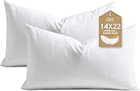 Vista 12 de DWR Juego de 2 rellenos de almohada de plumas de 12 x 12 pulgadas con funda de algodón orgánico, rellenos de almohada decorativos cuadrados blancos