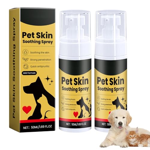 AGUPPO 2Pcs Pet Skin Treatment Spray for Dogs & Cats Reduces Scratching Cat Itchy Skin Treatment