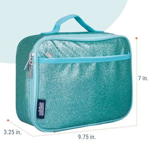 Image of Wildkin Kids Insulated Lunch Box, Blue Glitter | Insulated, wipe-clean lunch box - coordinates with matching Wildkin backpacks