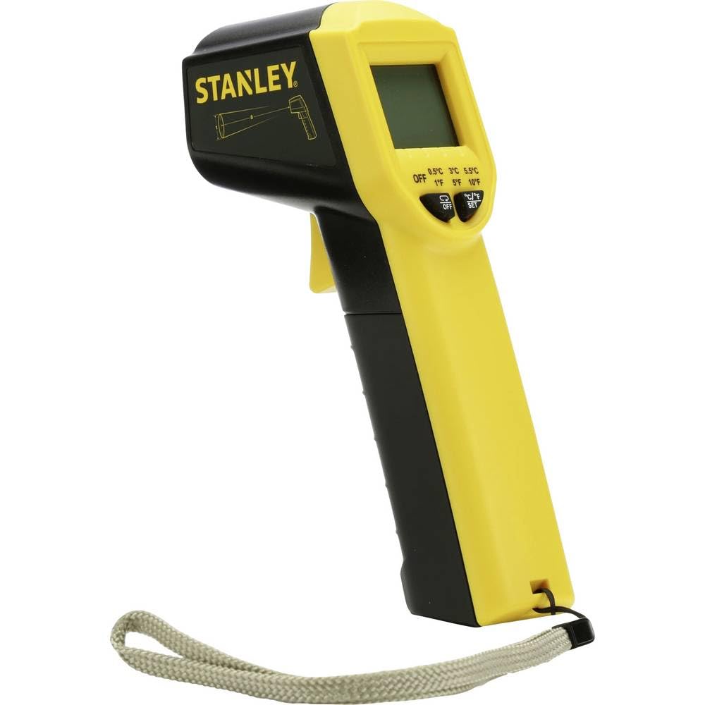 STANLEY Stht0-77365 Thermomètre Laser - De-38° À 520° - Livré Avec 2 Piles - Emissivité De 0,95 - Détection De Fuites Thermiques - Contraste Élevé