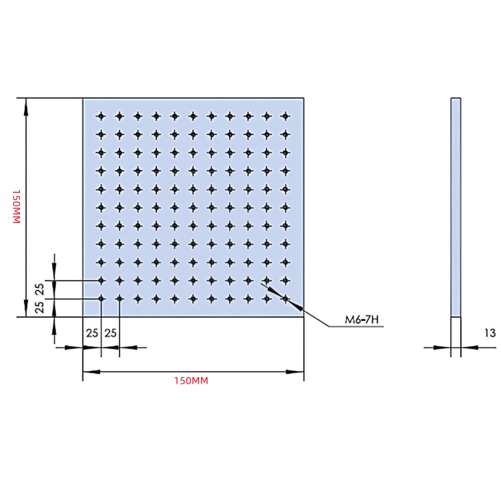 Toplionace 150x150x8mm Optische Experimentierplatte Aus Edelstahl, Werkbank mit Hoher Magnetischer Leitfähigkeit, Optische Tischplatte Aus Stahl