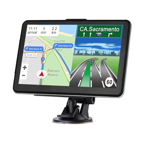 2024 Newest GPS Navigation for Car Truck Navigator 2024 US Maps 7 Inch Touch Screen Vehicle GPS Commercial Trucker Satellite Navigation Voice Speeding Warning, Free Lifetime Update of World Maps
