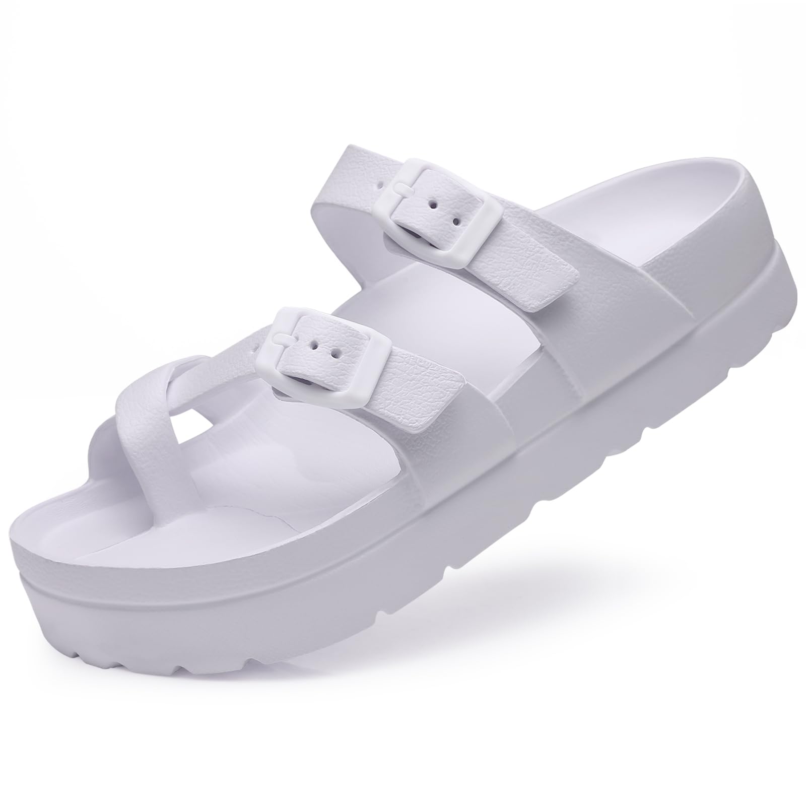 Goosecret Women's Platform Sandals with Arch Support Comfortable Foam Slides Summer Beach Sandals with Adjustable Buckle