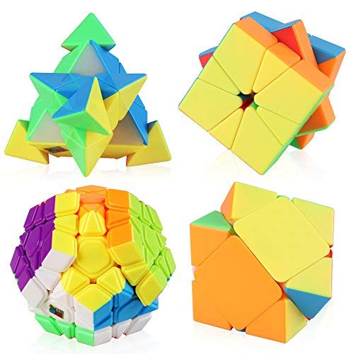 Box Cubo Mágico Moyu Megaminx + Pyraminx + Square-1 + Skewb Stickerless