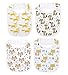 Fox Bavoirs en coton pour bébés filles garçons Drooling dentition alimentation pour 4 Pack