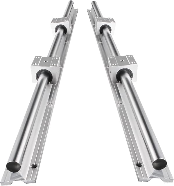 CNCMANS SBR20-1000mm Linear Guide 2 Pieces SBR20 Stainless Steel Linear Rail and 4 Pieces SBR20UU Bearing Block CNC Parts for Automated Machines and Equipments (SBR20 39.37inch)
