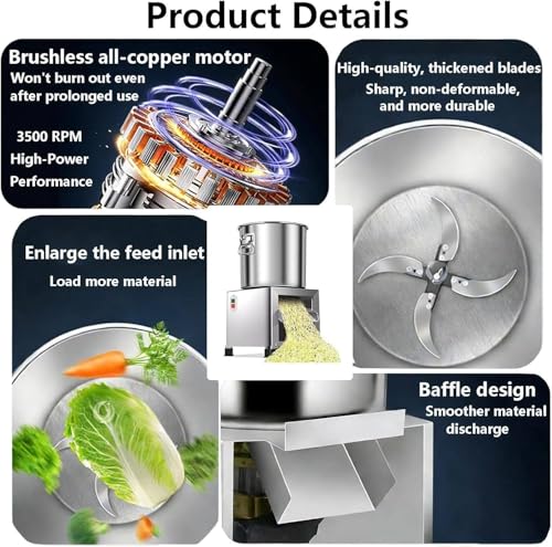 Cortadora Comercial de Verduras Acero Inox 1800 W miniatura 5