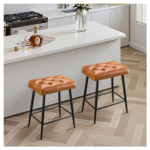 STOOLINK Lot de 2 Tabouret Bar, Chaise de Bar Haute, Tabouret de Bar Cuir Microfibre, Chaise Haute...