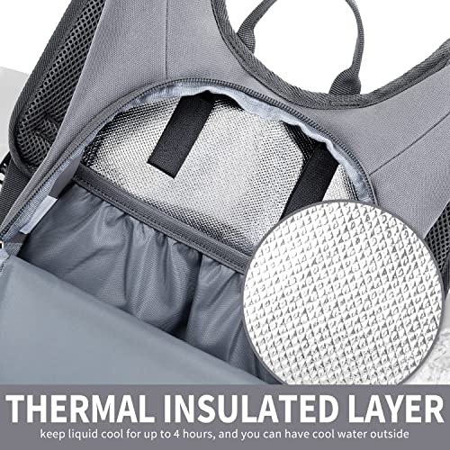 Sharkmouth Hydration Pack, Tactical Molle Hydration Pack Backpack 900D With 2L Bpa Free Hydration Water Bladder, Military Daypack For Running, Hiking, Cycling, Climbing, Hunting &Working Out, Gray #TOP2