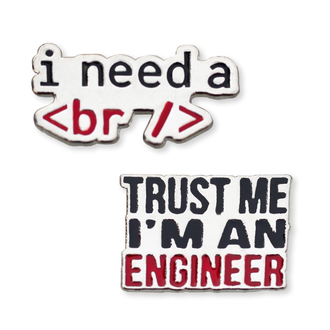 FURE Engineer Enamel Pins - Set of 2 Multi-colour Metal Enamel Pins for Men & Women (B0D7NL4VJ9) Amazon Price History, Amazon Price Tracker