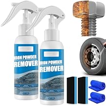2026 New Iron Powder Remover Spray, Multi-Functional Quick-Acting Rust Removal Spray, Rust Remover Spray, Multipurpose Rustout Instant Rust Removal Spray for Metal, Tools, Cars, Chains 100ml*2Pcs