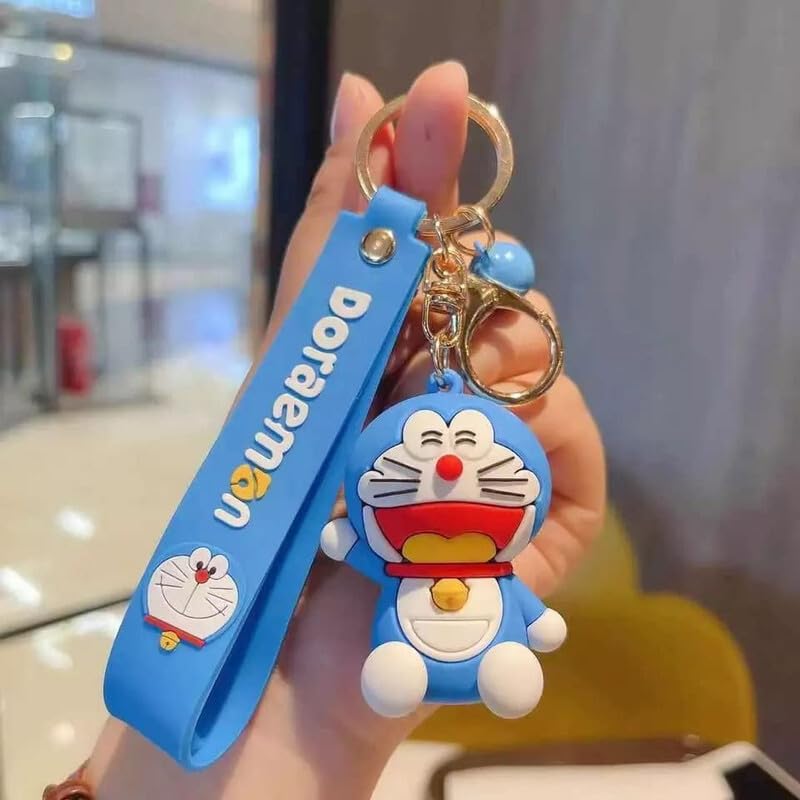 Character Keyring 3D Rubber Silicone Keychain For Car & Bike Key Chain ()_BZ_map_doremon