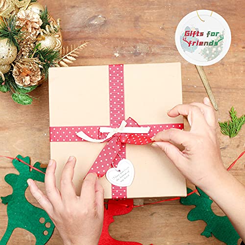 Sublimation Blank Ceramic Ornament, Round Ornament, 2.85 Inch White Porcelain Ornament With Gold String, For Crafting Christmas Tree Decor, Diy Personalized Home Decor Bulk（10 Pcs） #TOP5