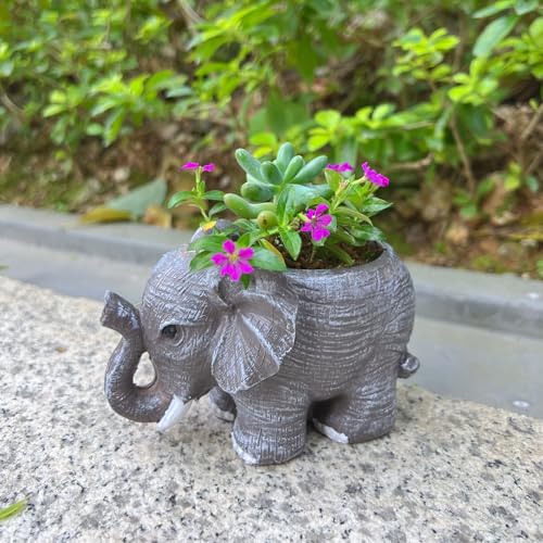 Zeehaor Elephant Planter Pot,Resin Elephant...