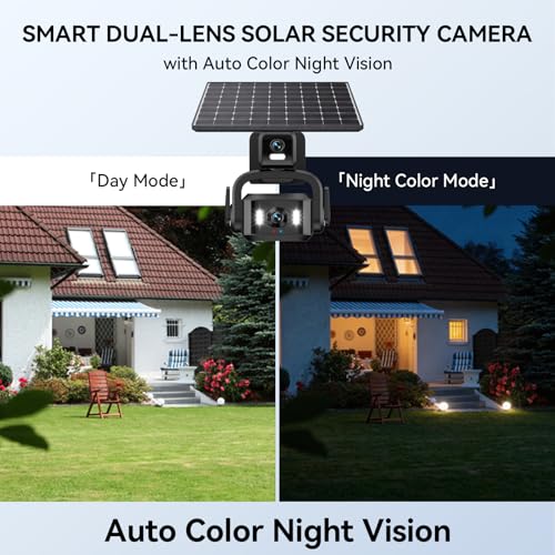 NEYESECU 4G LTE Solar Security Camera Outdoor, Dual Lens 4K 8MP - image 4