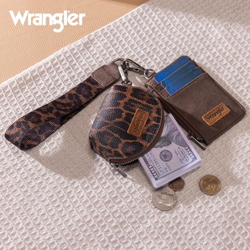 Image of Wrangler Keychain Wristlet Wallets for Women Western Dual Pouch Wristlet Credit Card Holder Wallet