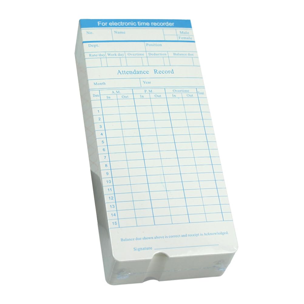 Ciieeo 100 Fogli Scheda Cartacea Per Presenze Carte Del Tempo Piramidali Presenze Giornaliere Tessere Di Presenza a Tempo Frequenza Mensile Orologi Cartellino Carta Speciale Personale