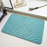 AYO バスマット 吸水 足拭き 洗える 速乾 お風呂マット ふわふわ 40*60cm マイクロファイバー 滑り止め 玄関 洗面所 大判 グリーン