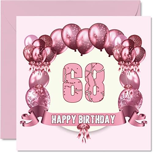 Fun 65th Birthday Cards for Woman - Birthday Balloons - Happy Birthday Card for Dad Mum Grandad Nanny Grandma Gran Uncle Auntie Cousin, 145mm x 145mm Greeting Cards, 65th Birthday Card