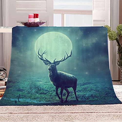 Couverture sofa 3D wapiti contre le froid pour canapé et lit