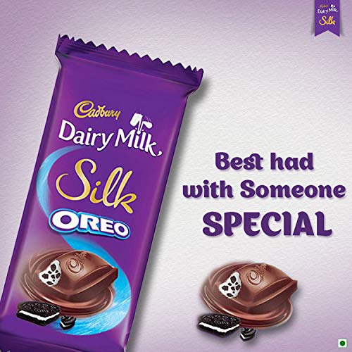 Image of Cadbury Dairy Milk Silk Roasted Almonds Chocolate Bar, 143g (Pack of 3) & Cadbury Dairy Milk Silk Oreo Chocolate Bar, 130g (Pack of 4)