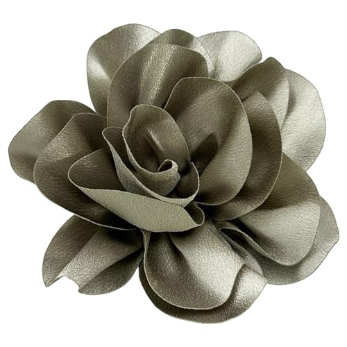 Image of Dainty Satin Fabric Flower Brooches for Women Large Rose Floral Brooch for Party Dance Wedding Banquet Elegant Camellia Fashion Brooch Pin for Women Girl 5.5inch