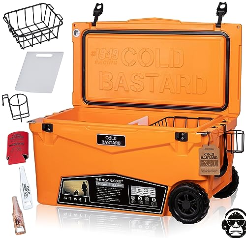 S 70qtw Rugged+ Orange Tangerine Large Wheels Premium Ice Ch