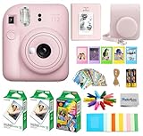 Picture of Fujifilm Instax Mini 12 Instant Film Camera, Fuji Instax Mini Film (20 Sheets), Fuji Rainbow Instant Film (10 Sheets), Protective Case, Album, Insax Mini Accessory Bundle (Blossom Pink)