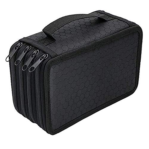 Qinlee 72 - Estuche de piel de gran capacidad para lápices de colores Prismacolor