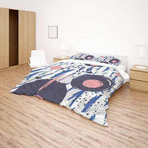 Housse de couette 100% polyester infroissable et parure de lit King douce pour un entretien facile