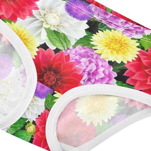Joisal Cotton Toddlers Underwear Floral Realistic Flowers Red Yellow Purple Panties for Girl Cartoon Briefs Girls Undies 2t4