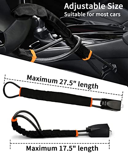 Steering Wheel Lock, Universal Steering Wheel Lock Anti-Theft Device, Car Steering Wheel Lock Anti Theft Car Device, Car Theft Prevention Device With 3 Keys Fit Most Cars Suv Golf Cart Truck (Black) #TOP4