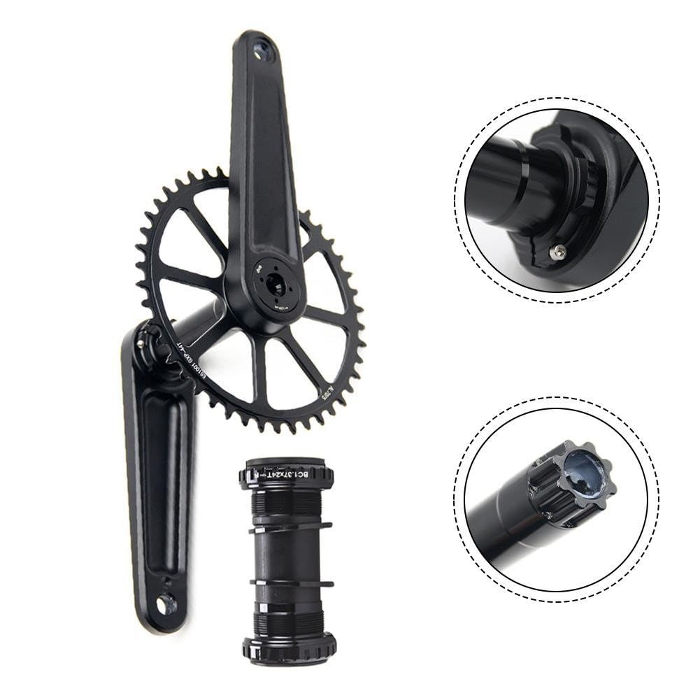 Lega di alluminio 3-Bolt Road per la guarnitura della bici 170mm con corona stretta larga 40-48T e movimento centrale 8-12 velocità