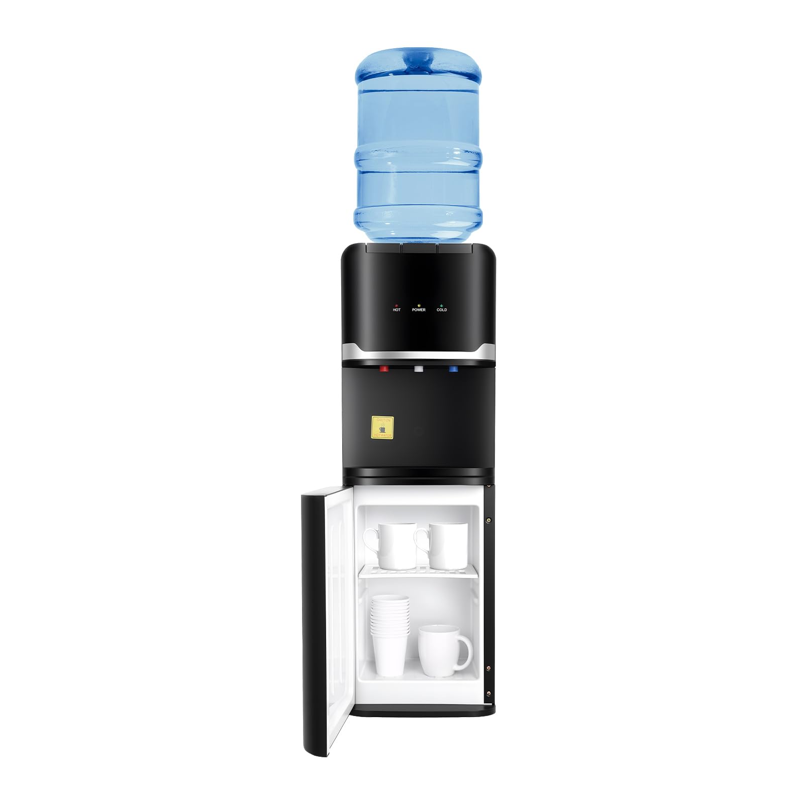 5 Gallon Water Dispenser, 550W 110V Hot Water Dispenser with Hot/Cold/Room Water &amp; Safety Lock, Cold Water Dispenser for Dorms Kitchen Home Office, Black
