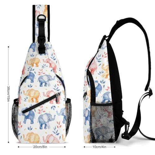 Mochila tipo crossbody ajustable con diseño floral miniatura 2