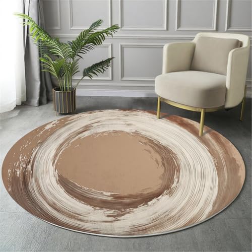 Tapis rond antidérapant et pliable de 120cm lavable pour une maison moderne - 5