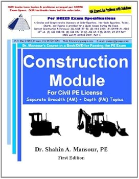 Spiral-bound Construction Module for Civil PE License: Breadth (AM) and Depth (PM) Topics Book