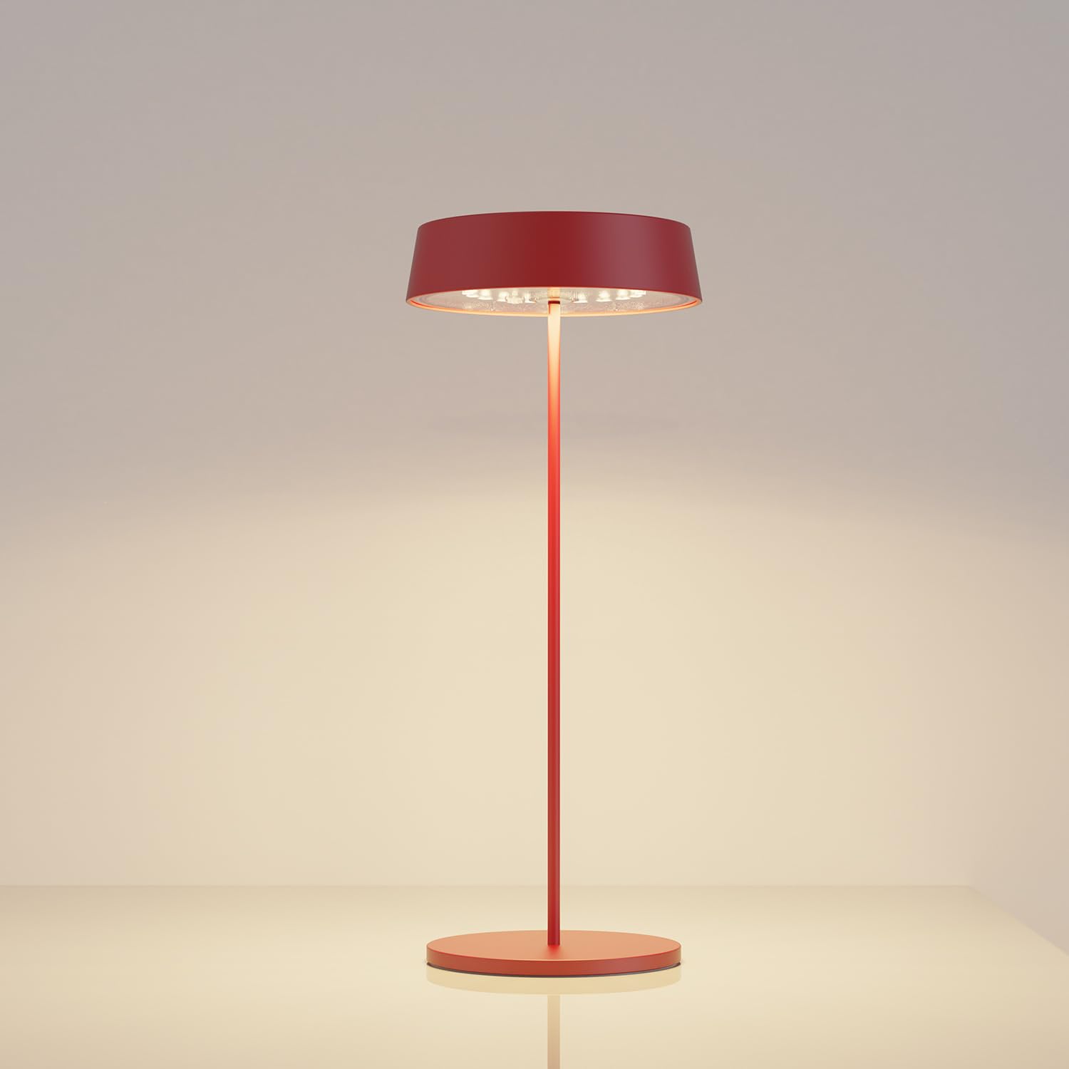 Palmina 901,lampade da tavolo senza fili,lampade da tavolo ricaricabili E Dimmerabile In Alluminio,abat jour senza fili 4400mah,Protezione IP54,luce da tavolo esterno/Interno/Rosso