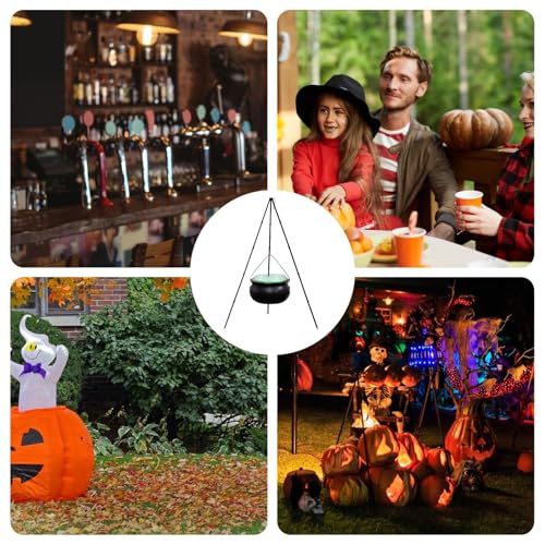 Chaudron Halloween grande taille pour bonbons sur le perron - 6