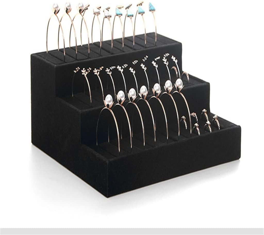 3 Layers Velvet Jewelry Bracelet Bangle Display Case Storage Organizer Holder Stand Rack19*24 * 26cm(D)