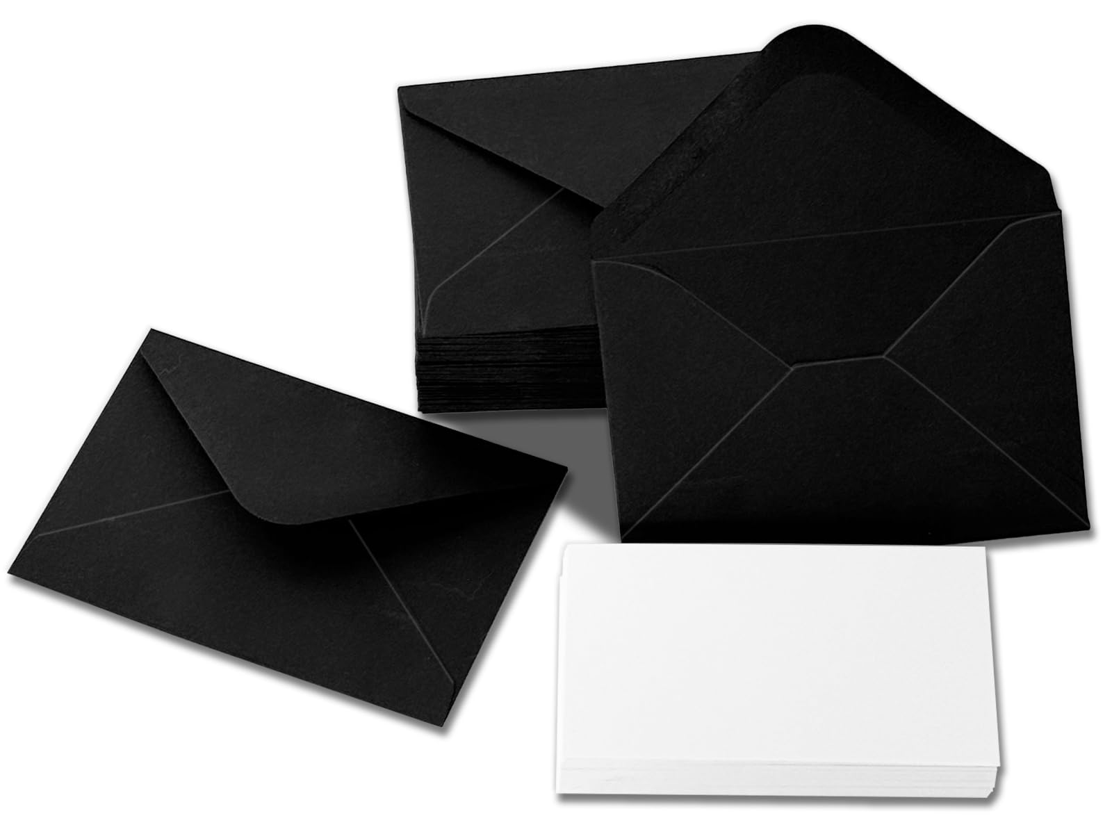 50 Packs of Gift Card Envelopes with Blank Cards,4x2.75 Mini Envelope Business card envelope (50, Black, 4x2.75): 4 x 2.75 inches Black 50