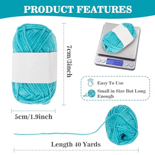Image of MAQIHAN 15x20g Acrylic Yarn for Crocheting - Soft Knitting Yarn for Crafts | Multicolor Bulk Yarn Skeins for Handicraft, Ideal for Crochet & Knitting Beginners, Adults, Handmade Crafts Essentials