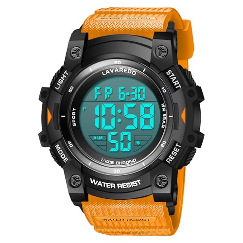 Timever Herren Armbanduhr mit Silikonband,Digitaluhr mit Alarm,Stoppuhr,Datum,Licht,Sportuhr mit 3ATM Wasserdicht